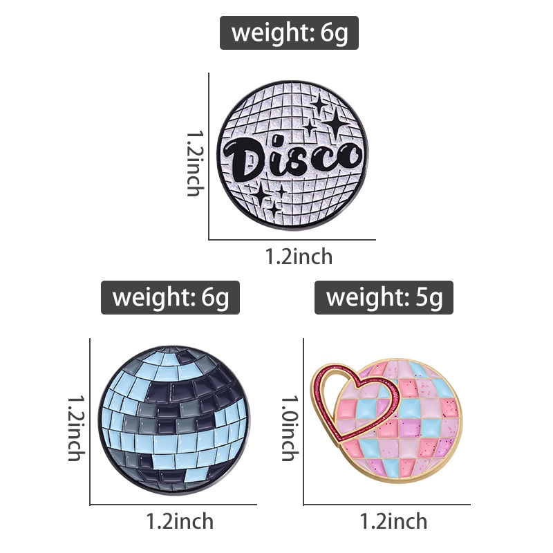 Disco Ghim Cài Áo Hình Tròn Bằng Kim Loại Họa Tiết Nốt Nhạc Thời Trang