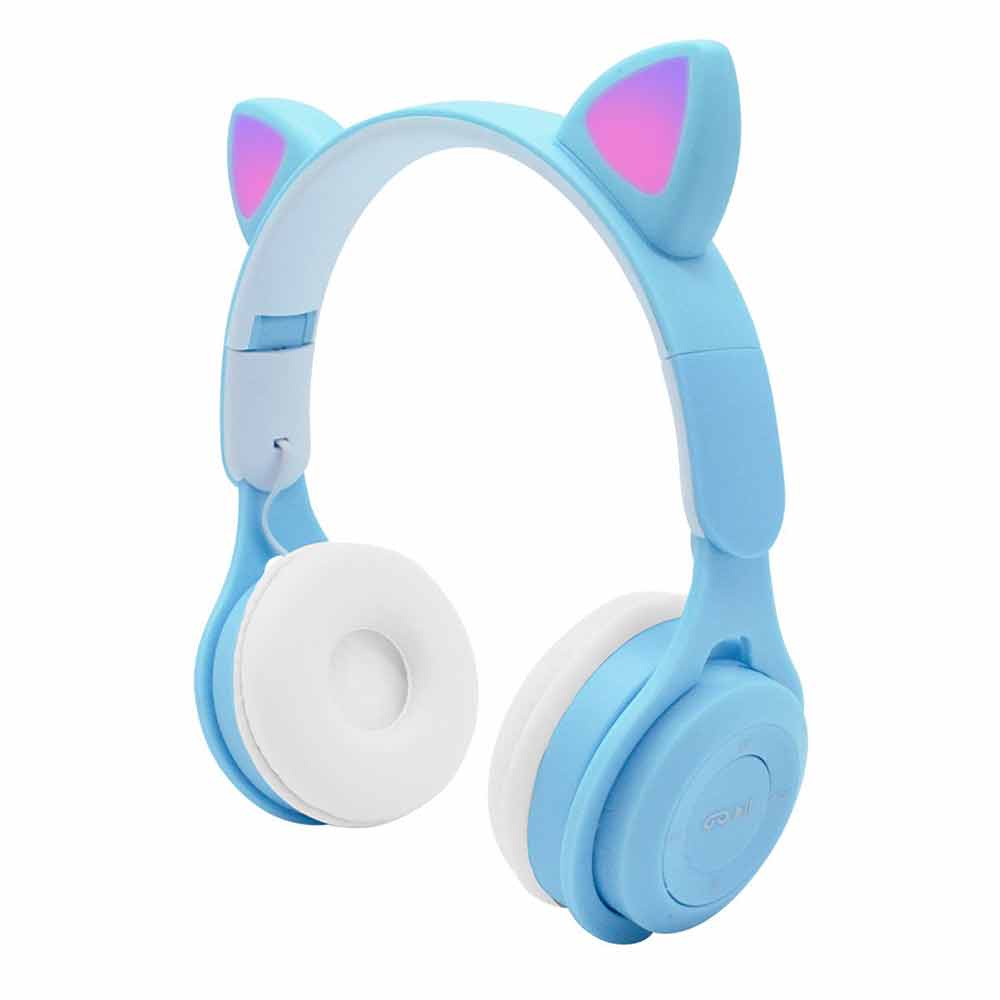 Cat Ear Bluetooth Wireless Headphone LED Light Bluetooth 5.0 Headphones With Mic Heavy Bass children gift