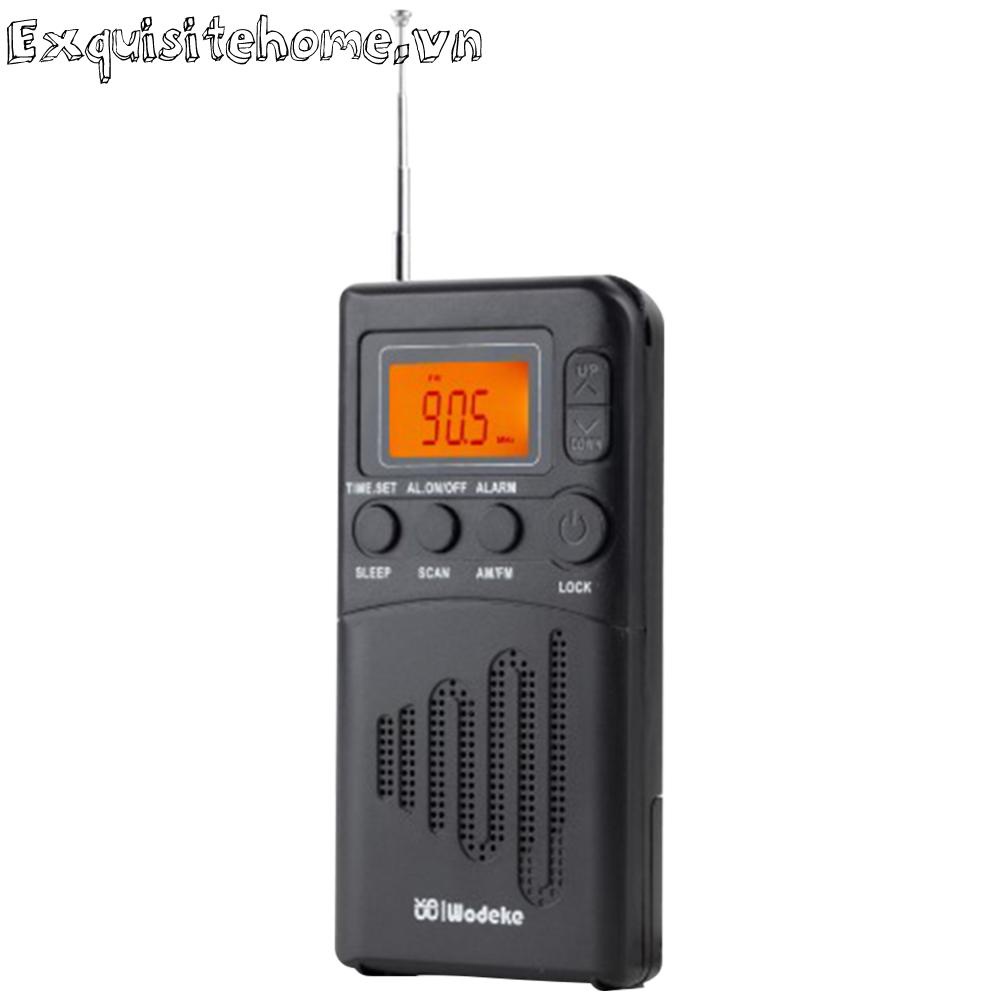 Radio mini Cầm Tay Có jack Cắm Tai Nghe am fm Màn Hình lcd Kỹ Thuật Số Thích Hợp Cho Cắm Trại / Đi Bộ