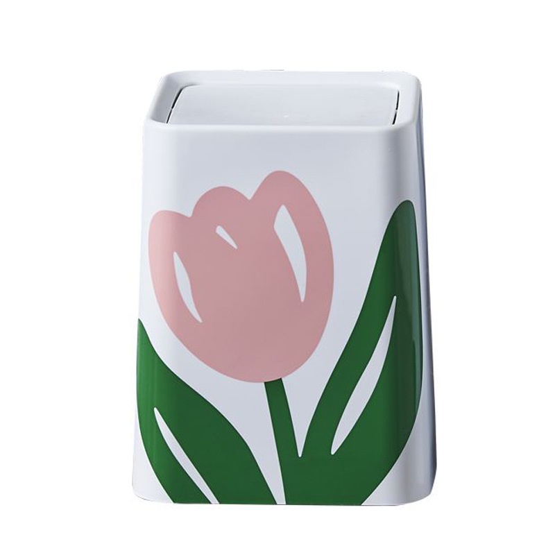Thùng Rác Hoa tulip Hai Lớp Sáng Tạo Sang Trọng Cho Phòng Khách / Phòng Tắm tnzh