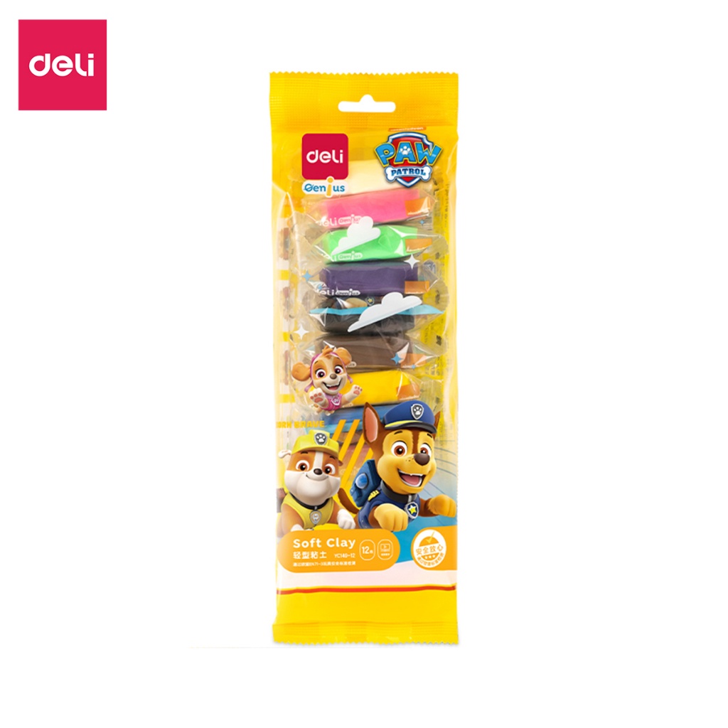 Bộ Đất Nặn Tự Khô Soft Clay Đội Chó Cứu Hộ Deli - Kèm Bộ Dụng Cụ 12/24/36 Màu An Toàn Cho Trẻ Từ 3 Tuổi Đồ Chơi Sáng Tạo