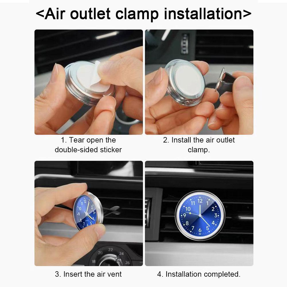 Đồng Hồ Dạ Quang Bằng Kim Loại m3c4 Thông Dụng Trang Trí Xe Hơi