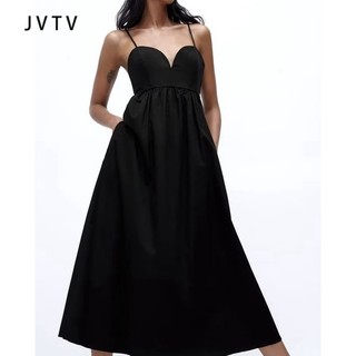 JVTV 6877 Váy Quấn Eo poplin Rắn Cổ Chữ v Mới