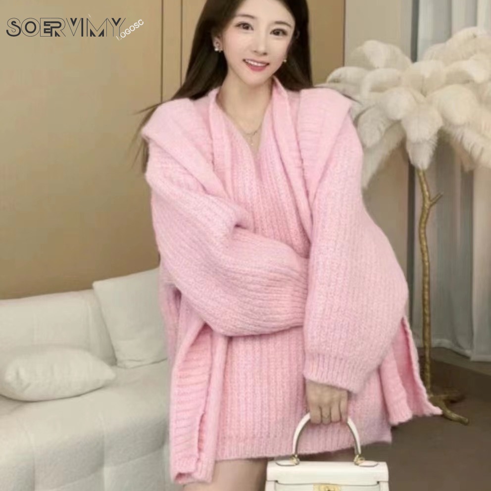 SOERVIMY Áo Len áo khoác cardigan hàn quốc Thể thao Comfortable INS WXF23B08OF 44Z231104