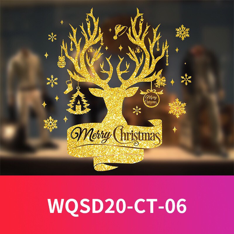 Decal ống noel kích thước 50x60cm , decal dán trang trí nhà cửa noel