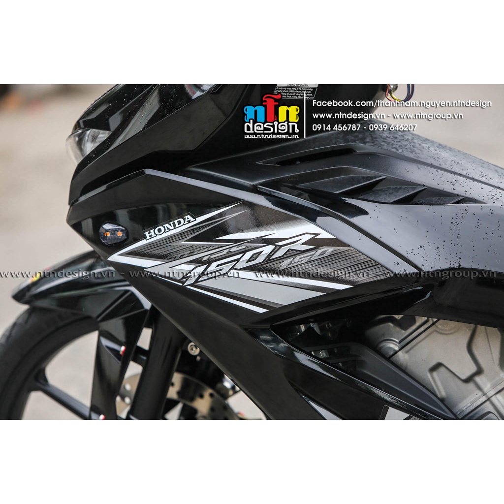 Tem rời Winner X xe đen - mẫu 150R xám trắng - tem không bay màu