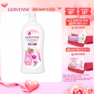Sữa tắm trắng da hương nước hoa Gervenne Dâu Tây Bạch Tuyết và Lily Hồng (450G/chai)