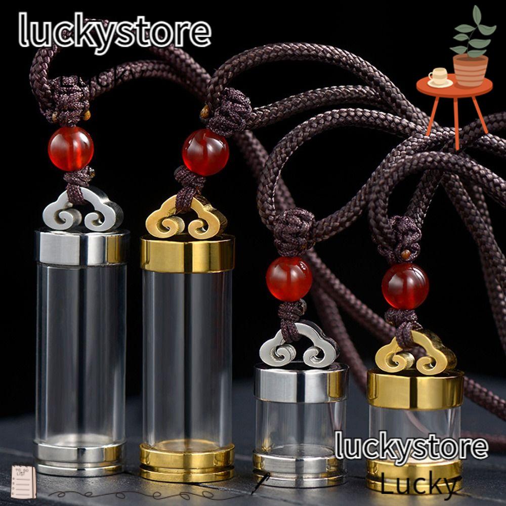 Lucky Mặt Vòng cổ Hình Lọ Điều Ước Đựng Tinh Dầu Thơm vial Màu Vàng / Bạc Có Thể Mở Ra