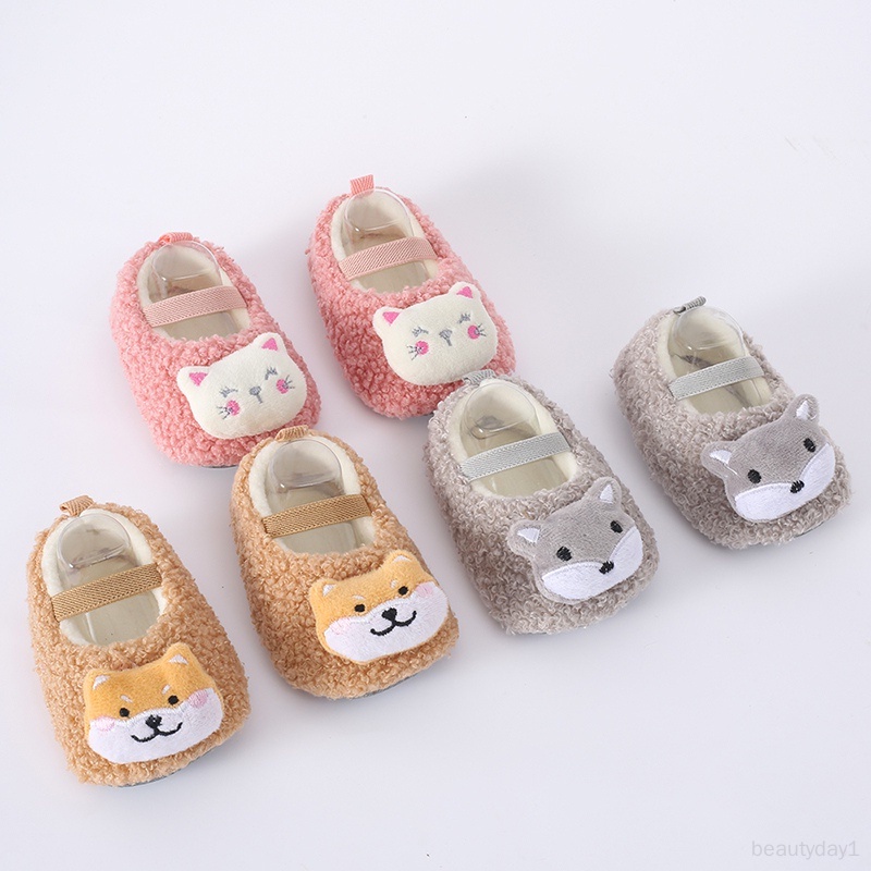 Giày Đế Mềm Bằng Vải cotton Không Trơn Họa Tiết Hoạt Hình Dễ Thương Dành Cho Bé Sơ Sinh