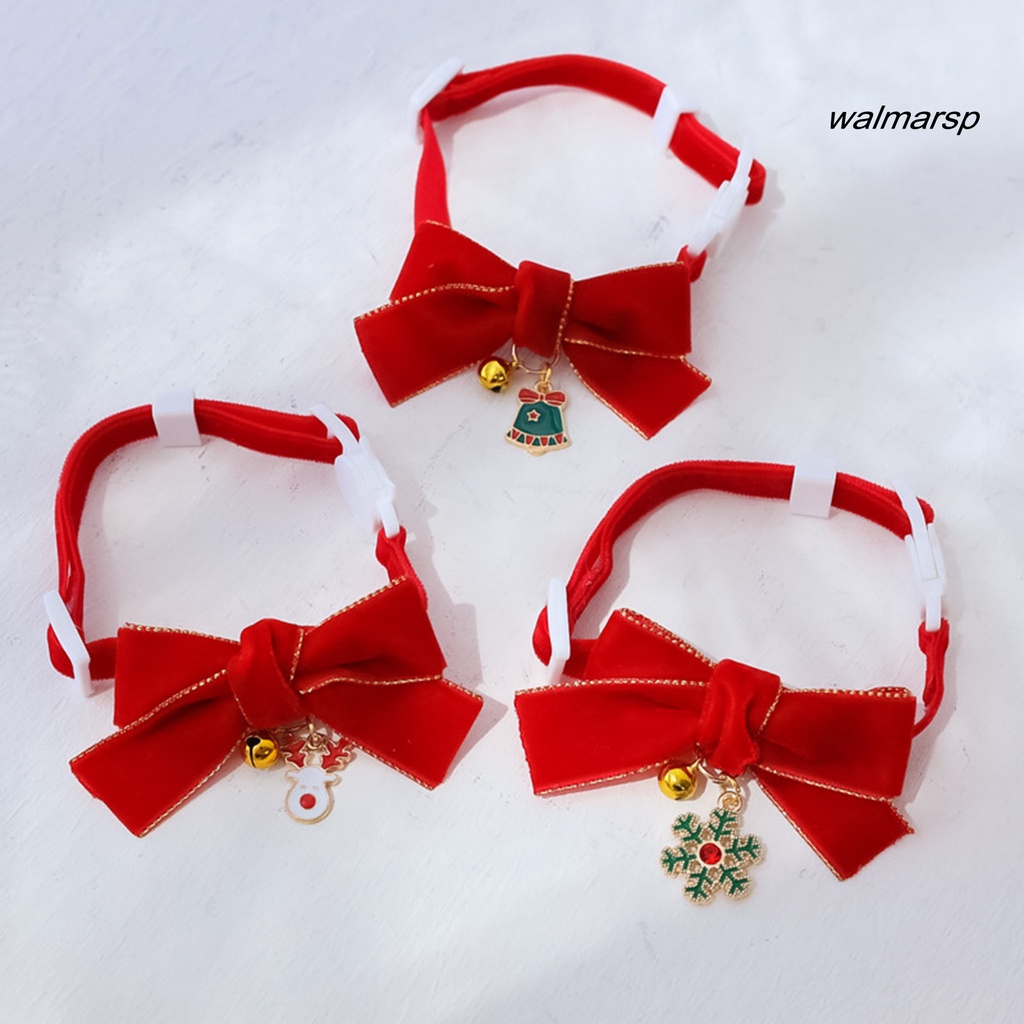 Vòng Cổ Thắt Nơ Có Thể Điều Chỉnh Trang Trí Giáng Sinh Dành Cho Thú Cưng
