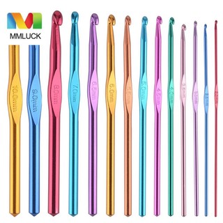 Bộ kim móc len bằng nhôm nhiều màu diy