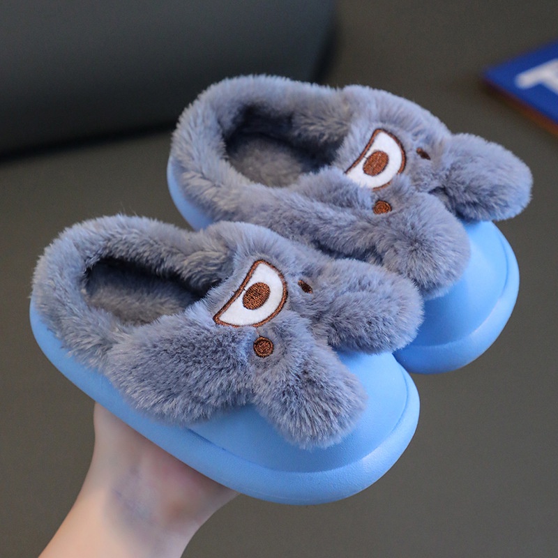 Dép Bông cotton Đi Trong Nhà Chống Trượt Giữ Ấm Mùa Thu Đông Cho Bé Gái