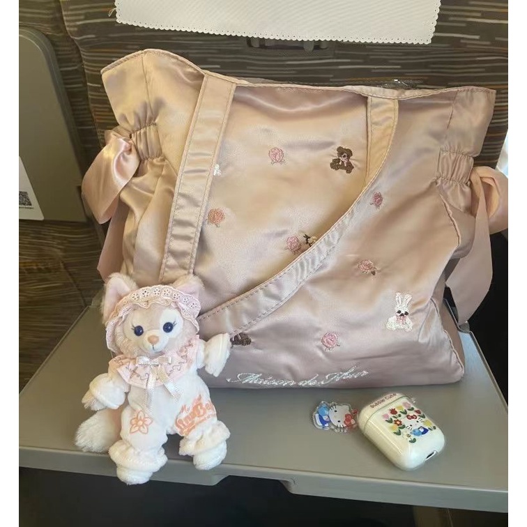 Túi tote Đeo Vai Cỡ Lớn Thêu Họa Tiết Thỏ Dễ Thương