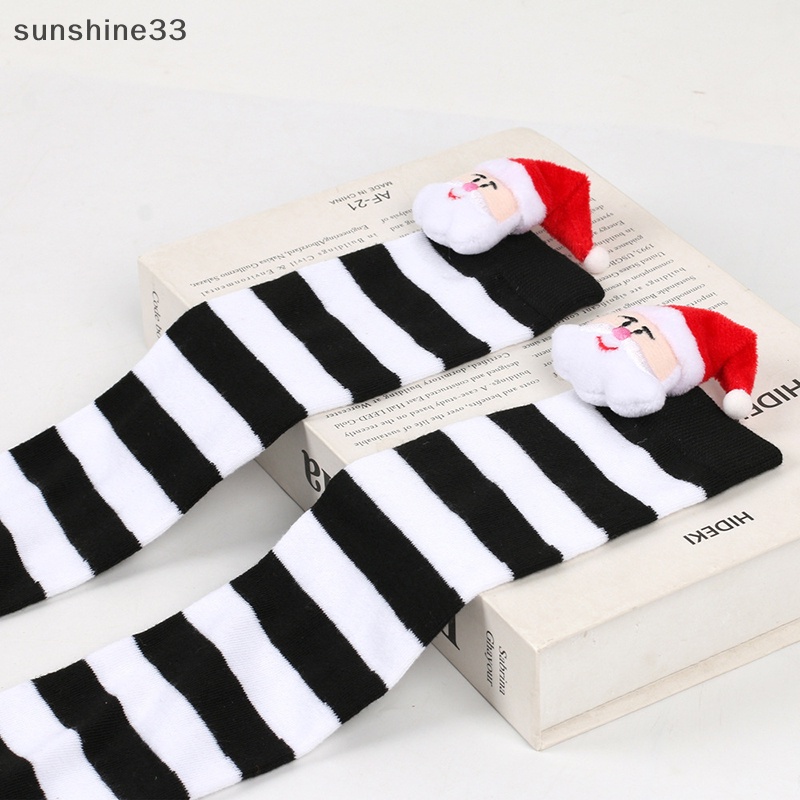 Vớ Dài Qua Gối In Họa Tiết Giáng Sinh / Ông Già Noel Dễ Thương Thời Trang Thu Đông Cho Bé