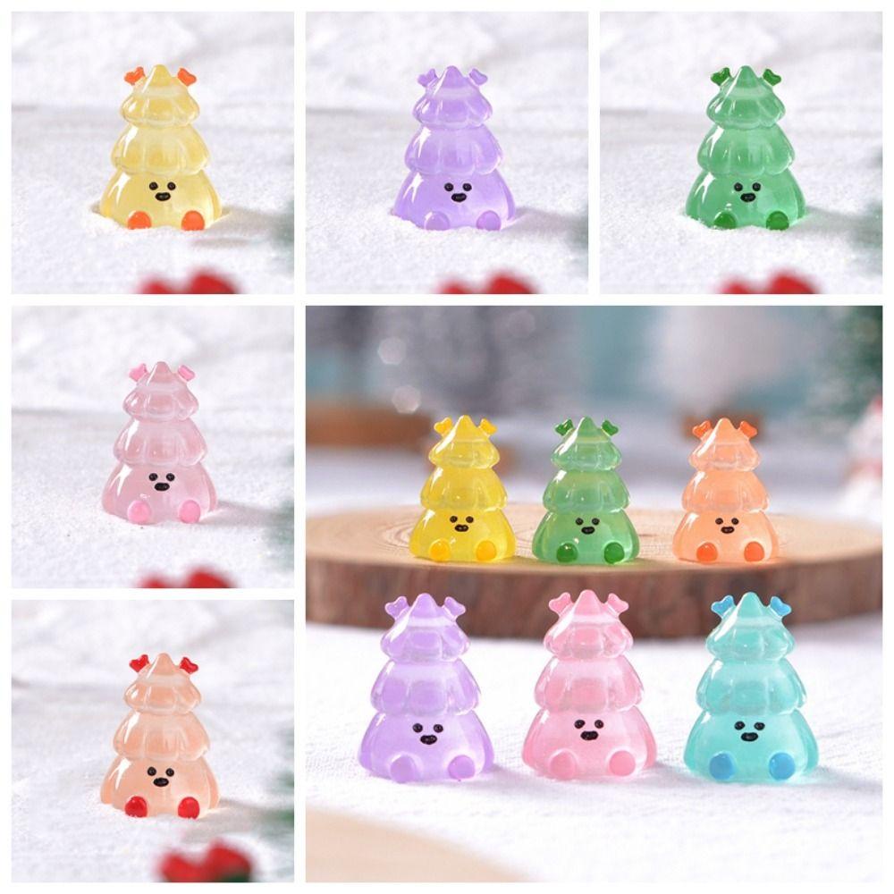 Mmluck Đồ trang trí Cây Thông Giáng Sinh Phát Sáng Bằng Nhựa resin Thủ Công Trang Trí Phong Cảnh Giáng Sinh