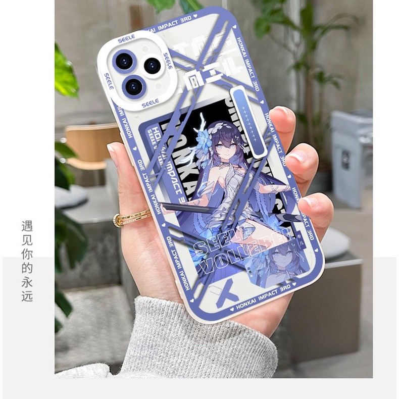 Honkai Iqpact 3 Ốp Điện Thoại gel Mềm Trong Suốt Mắt Thiên Thần Tương Thích Với Bất Kỳ model uz8x