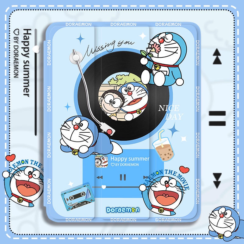 Dễ Thương Ốp Máy Tính Bảng Mềm Họa Tiết Hoạt Hình Có Ngăn Đựng Bút Cho ipad gen10 7 / 8 / 9 air4 / air5 pro11 "pro12.9" mini6