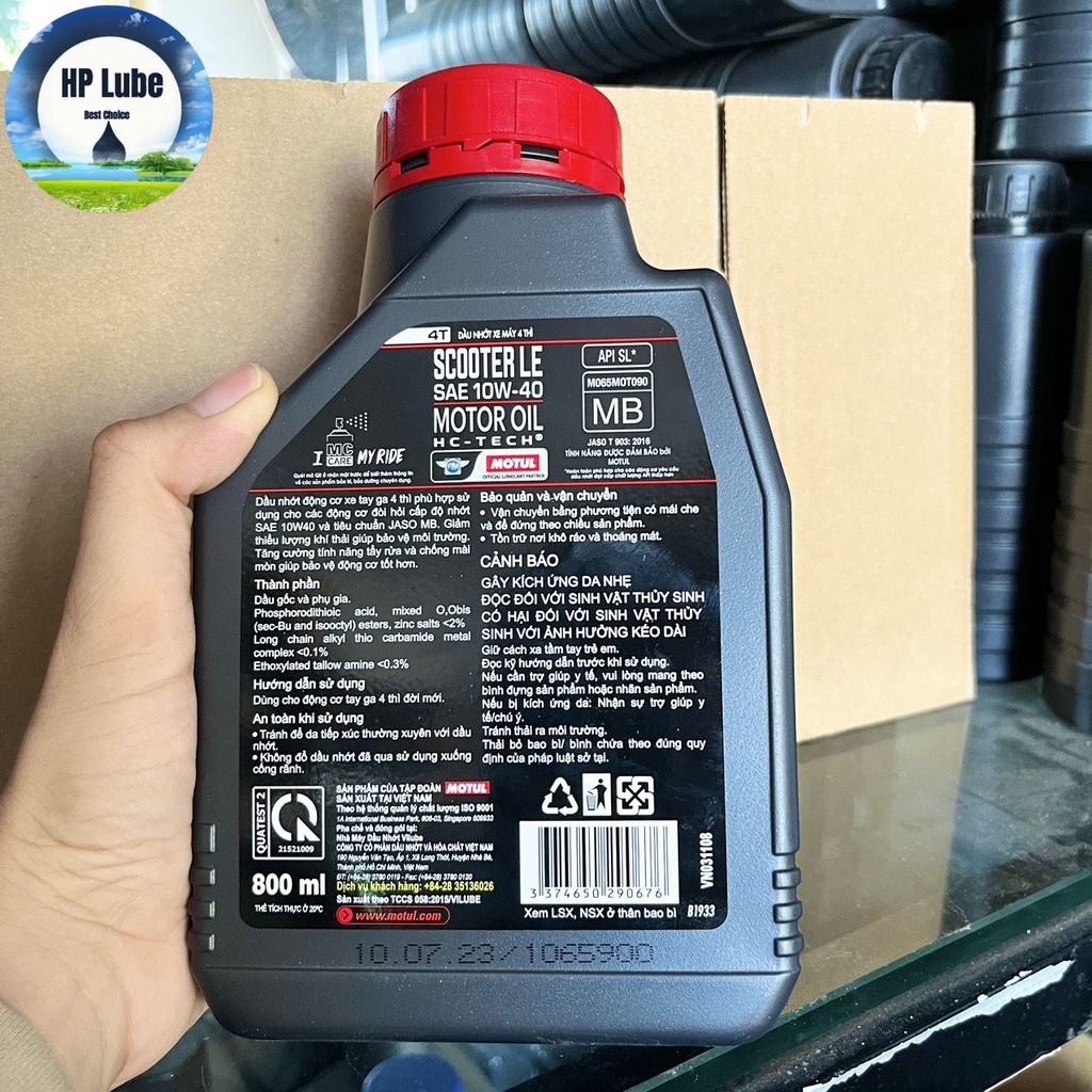 Nhớt Motul Xe Tay Ga Motul Scooter LE 4T 10W40 800ml Chính Hãng Nhập Khẩu- Cam Kết Chính Hãng