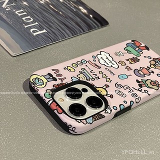 Hoạt Hình Ốp Điện Thoại Hai Lớp Màu Hồng Họa Tiết Hoạt Họa Cho iphone15 14 13 11 12promax 11promax 12pro 14plus 15promax zwk5