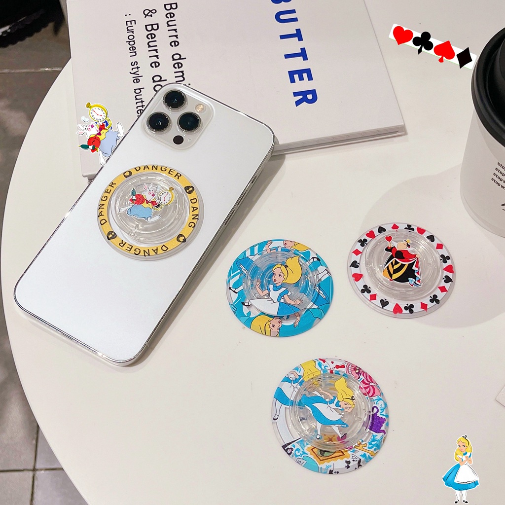 Giá Đỡ Điện Thoại / Máy Tính Bảng Bằng pc Họa Tiết Công Chúa alice in wonderland Hít Nam Châm Chống Rơi