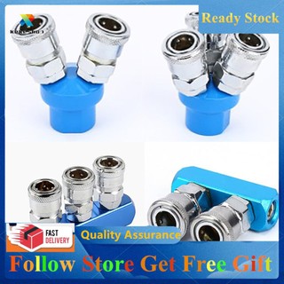 Kekeshop Bộ chia ống khí Máy nén ăn mòn Manifold Lắp khí nén Đầu nối nhanh