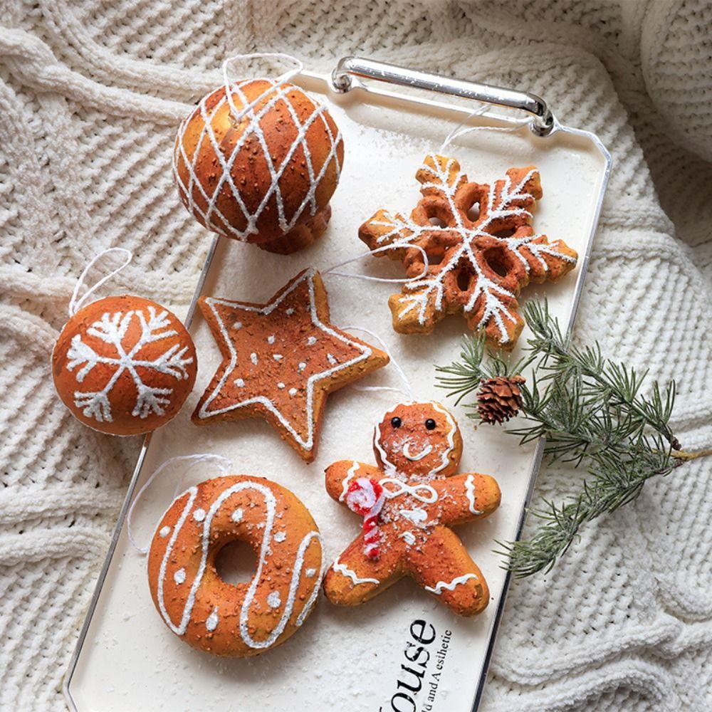 Dingyifeng Bóng Xốp Mềm Hình Bông Tuyết / Bánh Gừng / Người Tuyết Treo Trang Trí Tiệc Giáng Sinh