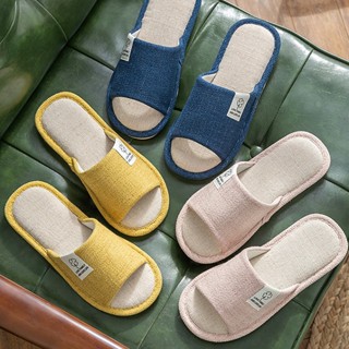 DÉP VẢI LANH đi trong nhà đế cao su dẻo -TOMMY_CROWN