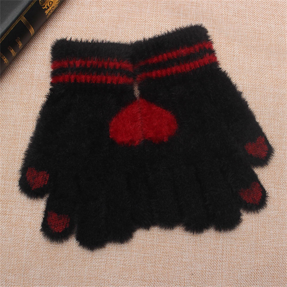 Găng Tay Lông Nhung Hở Ngón Chống Lạnh Màu Sắc Đơn Giản Cho Cặp Đôi