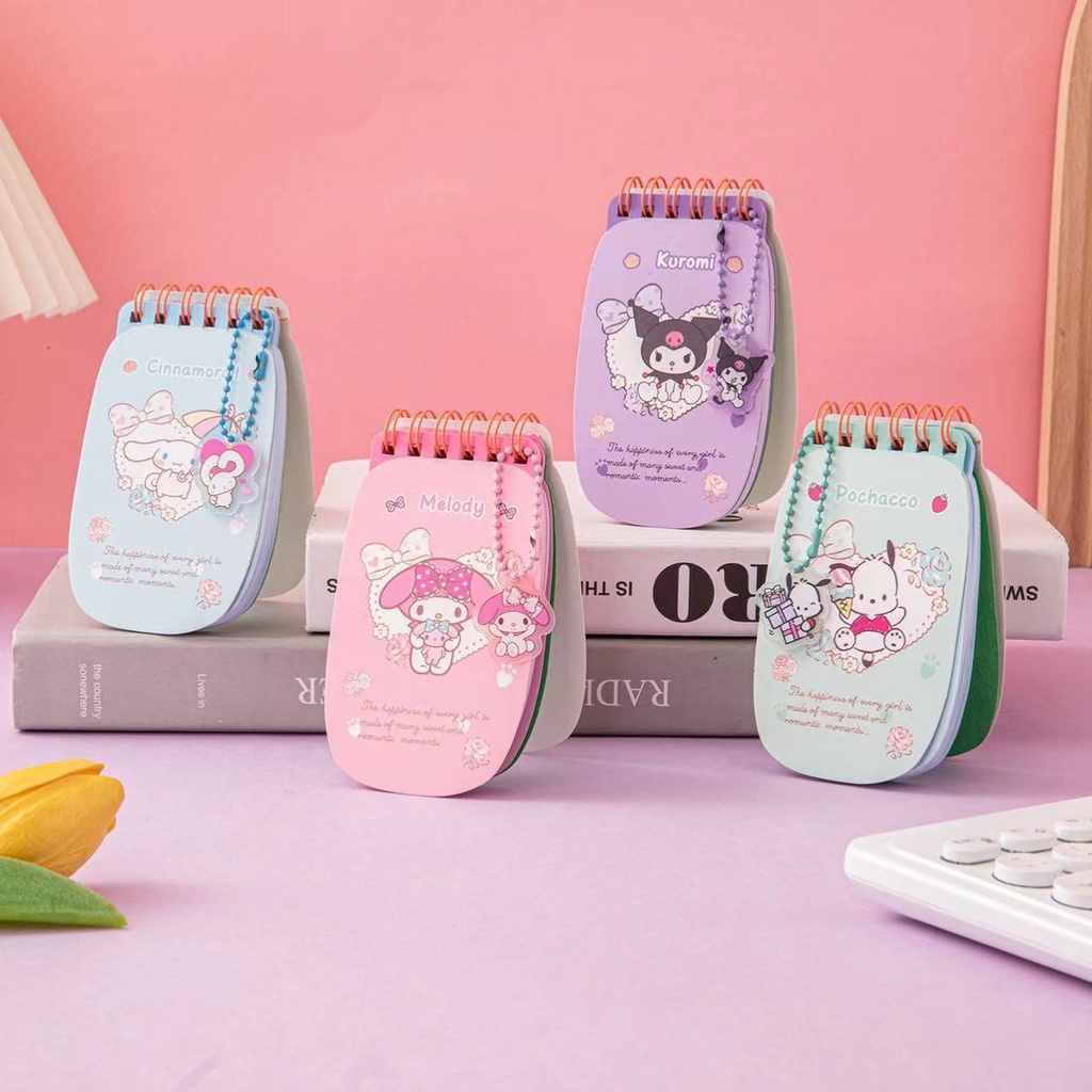 ⚡VẬN CHUYỂN NHANH⚡⚡ Sổ Tay Sanrio Có Mặt Dây Chuyền Kawaii My Melody Cinnamorroll Sổ Tay Hoạt Hình Học Sinh 60 Trang Bên Trong Sách Cuộn Quà Tặng Văn Phòng   Dễ Thương Cho Trẻ Em