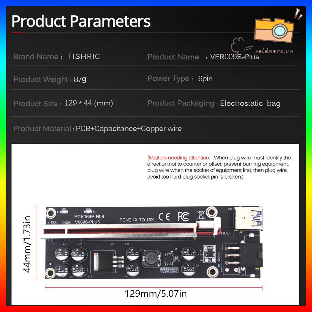 Cáp Chuyển Đổi PCIE 1X Đến 16X Riser Ver 009s Tụ Điện Rắn Card GPU