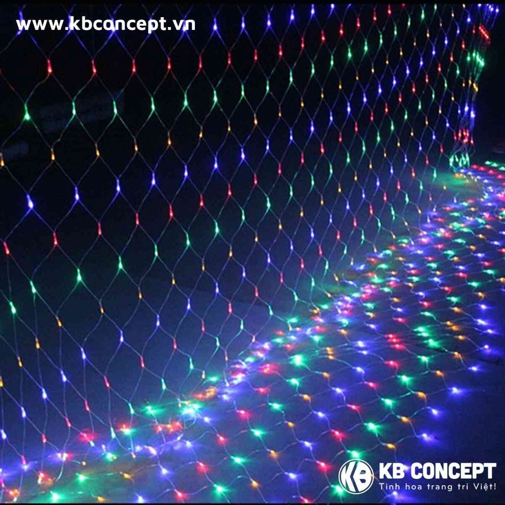 DÂY ĐÈN LED LƯỚI NHIỀU MÀU - 1.5 X 2 M - 100 ĐÉN 150 BÓNG