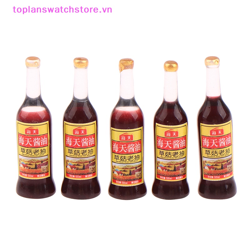 Set 5 Mô Hình Chai Nước Sốt Mini Trang Trí Nhà Búp Bê