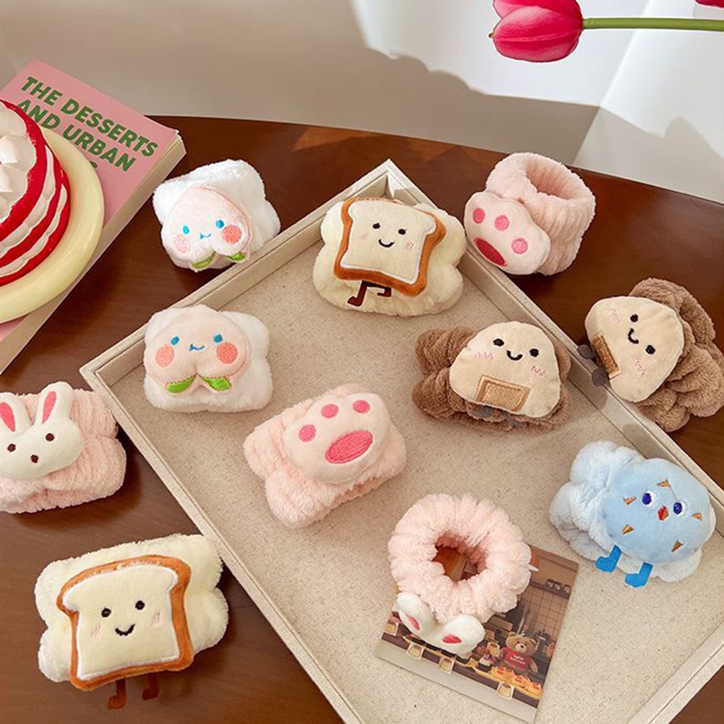 Set 2 Đai Quấn Cổ Tay Thể Thao Mềm Mại Thấm Hút Nước Có Thể Tái Sử Dụng Họa Tiết Hoạt Hình