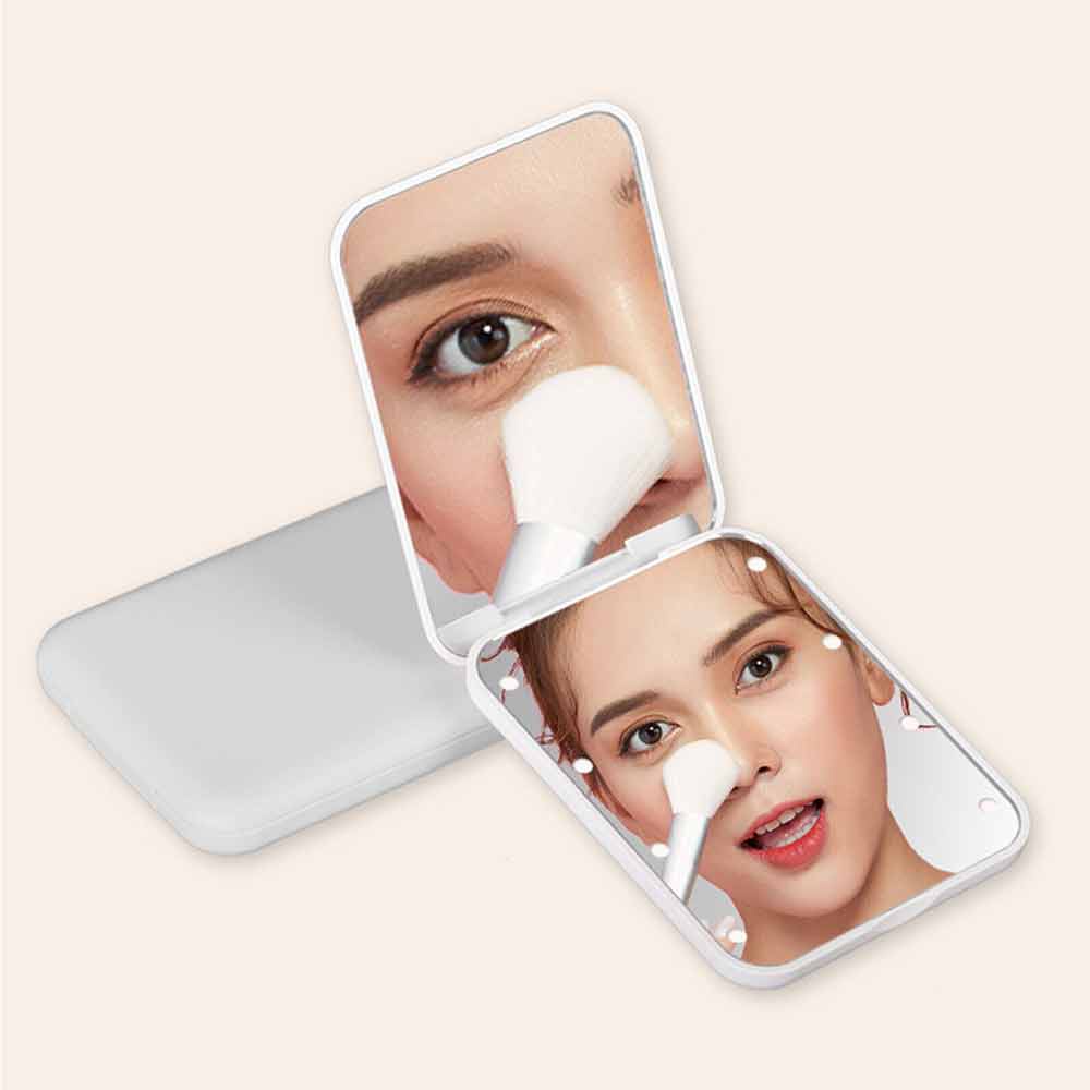 Mini Portable LED Makeup Mirror Foldable Lighting Makeup Flip Beauty Makeup Mirror Travel