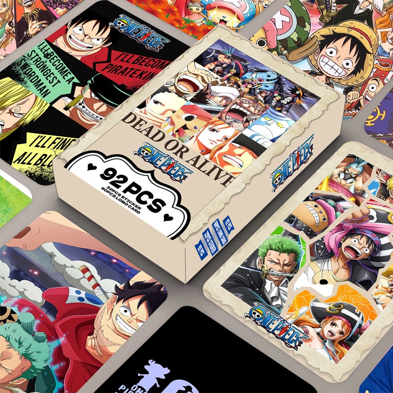 ONE PIECE Photocard Lomo Card Postcard Stickers hẻ 60 chiếc + nhãn dán 32 chiếc