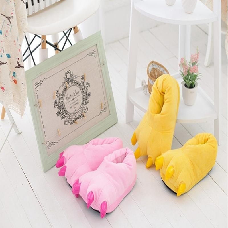 Dép Bông Hình Móng Vuốt Khủng Long Giữ Ấm Mùa Đông Cho Người Lớn Và Trẻ Em