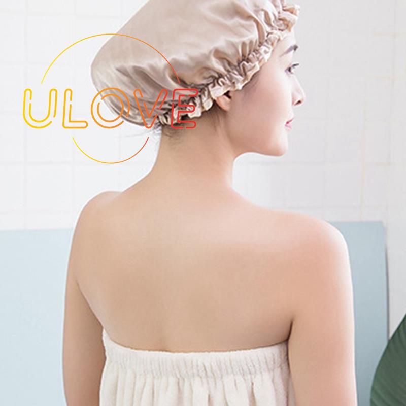 Mũ Tắm Hai Lớp Chống Nước Chống Dầu Che Phủ Tóc Rối Cho Nữ