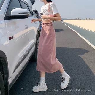 Chân váy jean Hồng Lưng Cao Dáng Chữ a Xẻ Tà Thời Trang Xuân Hè 2023 Mới Cho Nữ