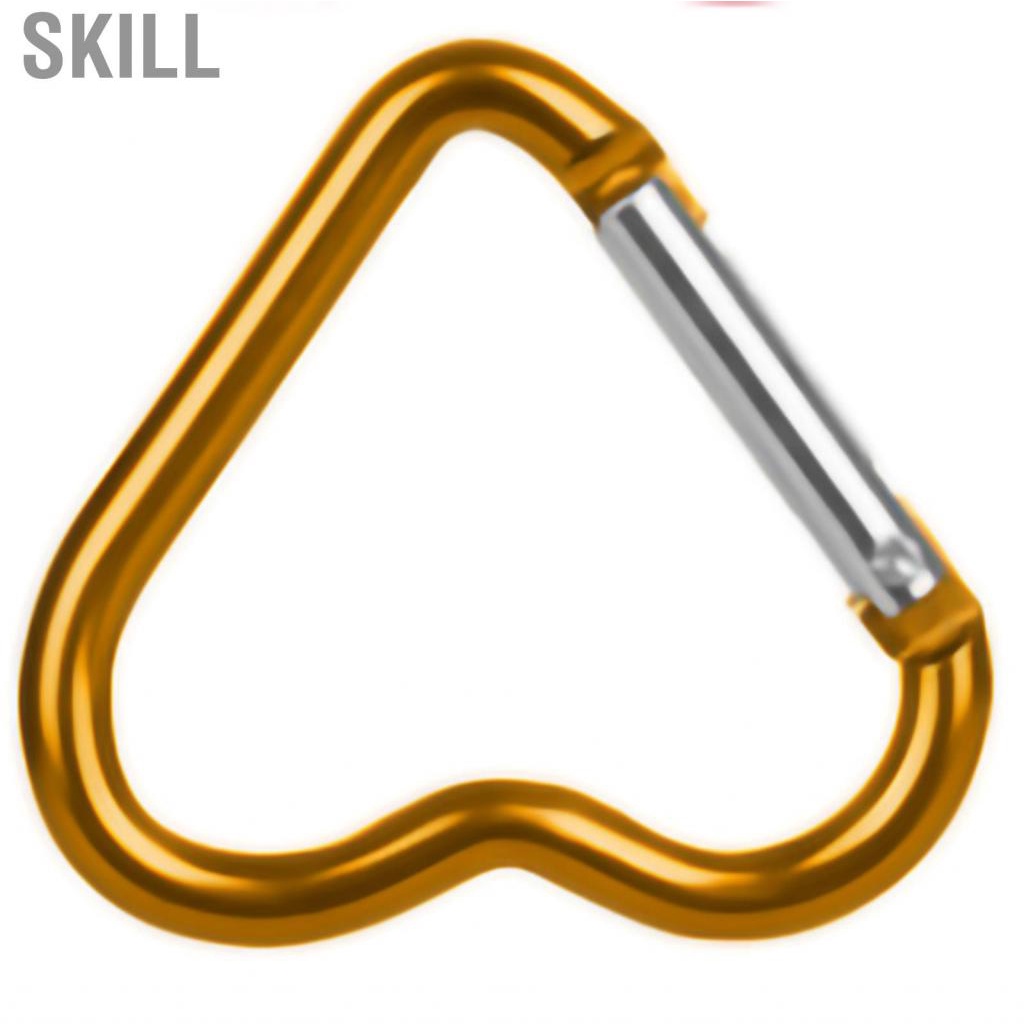 Skill Aluminum Alloy Carabiner Heart Shaped Heavy Duty Metal Camping Hanging Buckle for Hiking Water Bottle Keychain