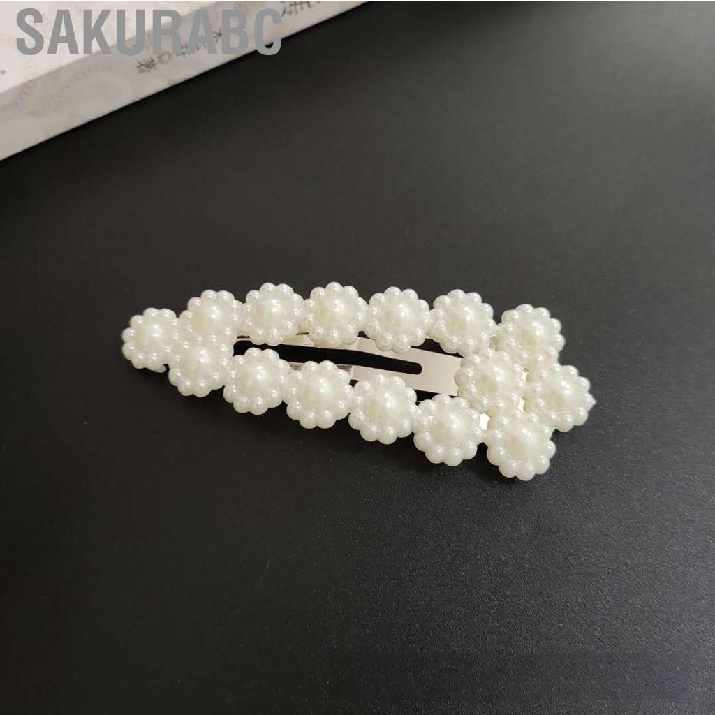 Sakurabc False Pearl Clip Fashionable Cute Side Bangs Headwear Barrettes Hair Accessories for Girls