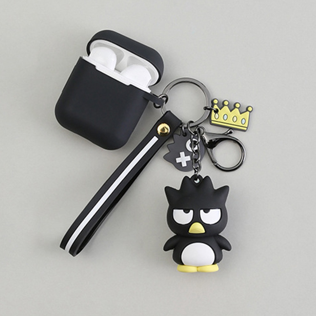 Vỏ Bảo Vệ Hộp Sạc Tai Nghe bluetooth airpods Bằng Silicon Mềm Chống Sốc & Rơi Hình Thú Hoạt Hình Có Móc Khóa