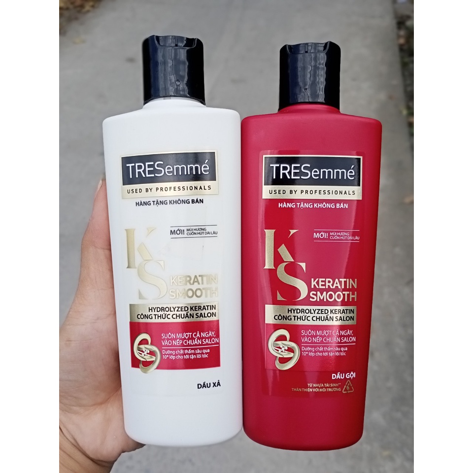 Chính hãng- Dầu gội 140g , xả 140g TRESemmé Keratin Smooth Tinh dầu Argan và Keratin vào nếp suôn mượt