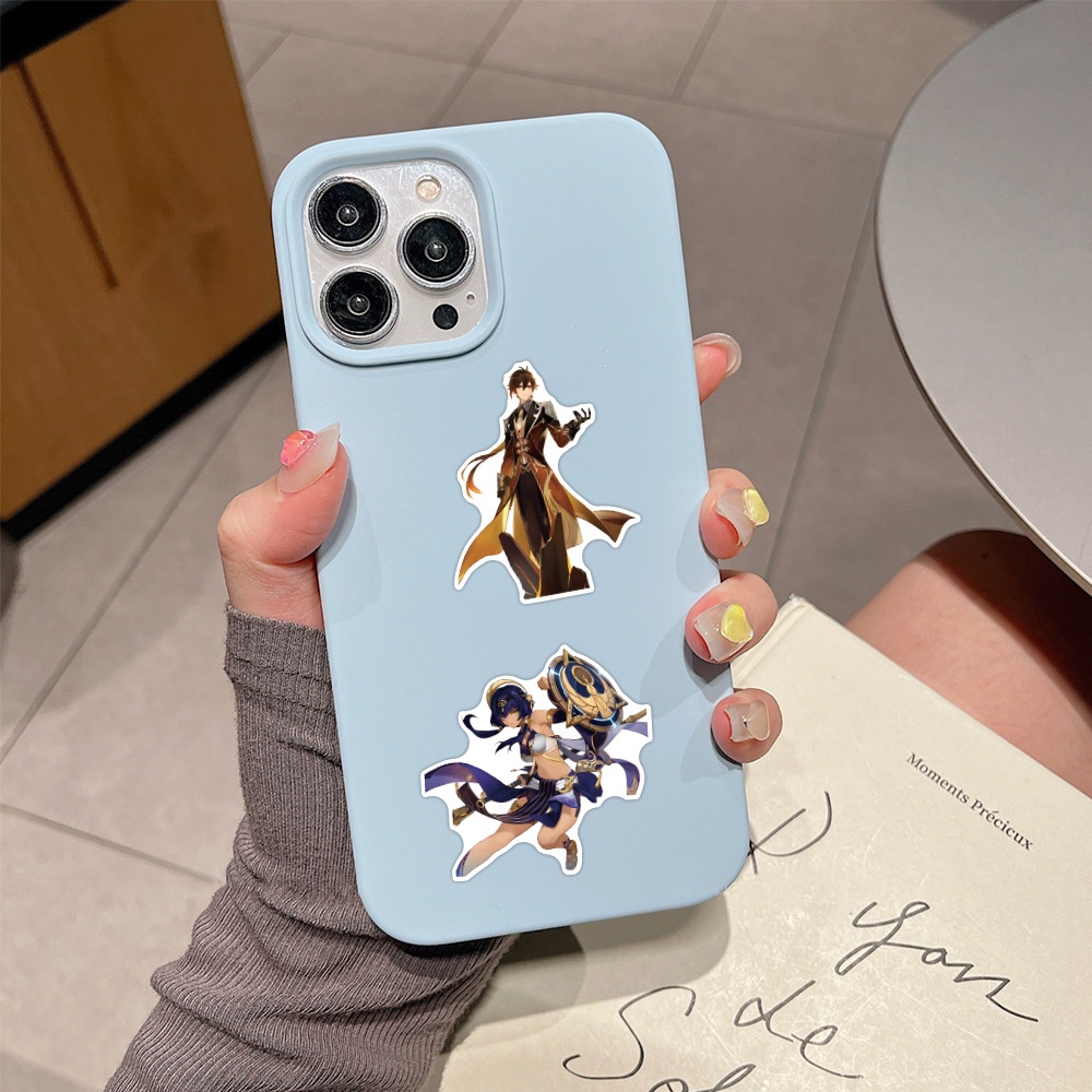 50 Miếng Dán Trang Trí Mũ Bảo Hiểm / Bút Chì Chống Thấm Nước Mẫu Mới Phong Cách game genshin diluc albedo graffiti