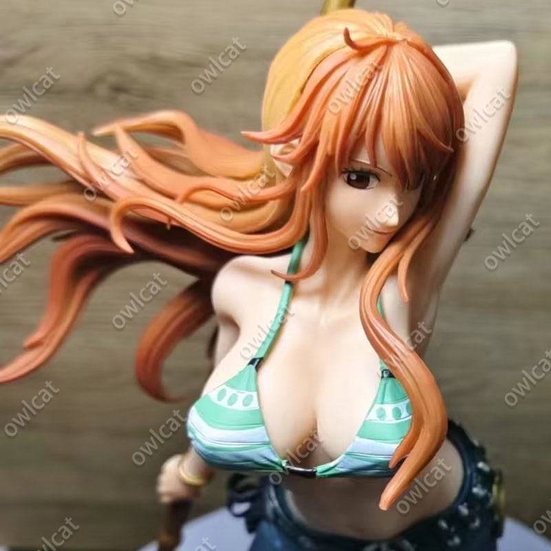 Mô Hình Nhân Vật One Piece Nami w/ Zeus  40cm Big Size Nami Swimsuit Onepiece Straw Hat Pirates Cat Burglar Whole Cake Island PVC Figure Packed in Box Model