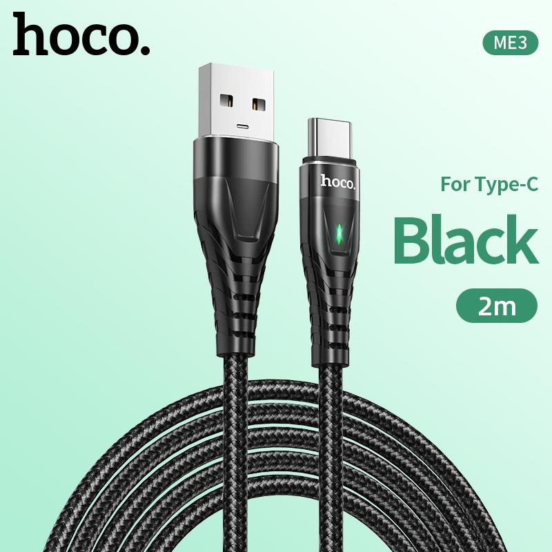 Cáp sạc nhanh chính hãng siêu bền Hoco ME3 truyền data cổng/Type-C/Micro-USB QC3.0 max 3A dài 1M
