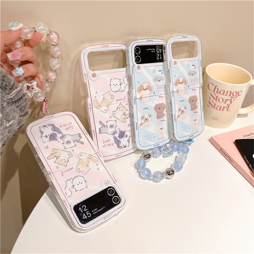 Dễ Thương Ốp Điện Thoại Dẻo Màu Đen In Hình Chó Mèo Hoạt Hình Đáng Yêu Cho samsung galaxy z flip4 flip3 5g funda z flip 3 4 5 zflip5 zflip4