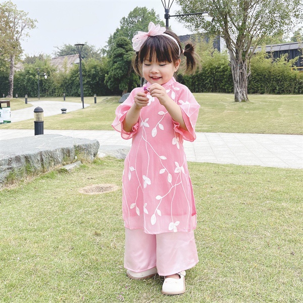 Áó Dài Tơ Thêu Hoa Sang Chảnh 9-33kg