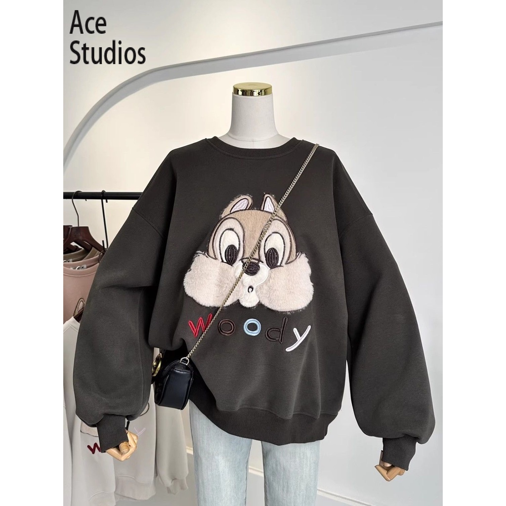 Ace Studios Áo Khoác hoodie áo khoác nữ zip hoodie Thông thường Korean comfortable chic WWY23C030O 49Z231204