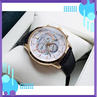 Đồng hồ Nam Citizen Eco Drive Chronograph, kính shapphire, dây da BL8153-11A BOBA WATCH