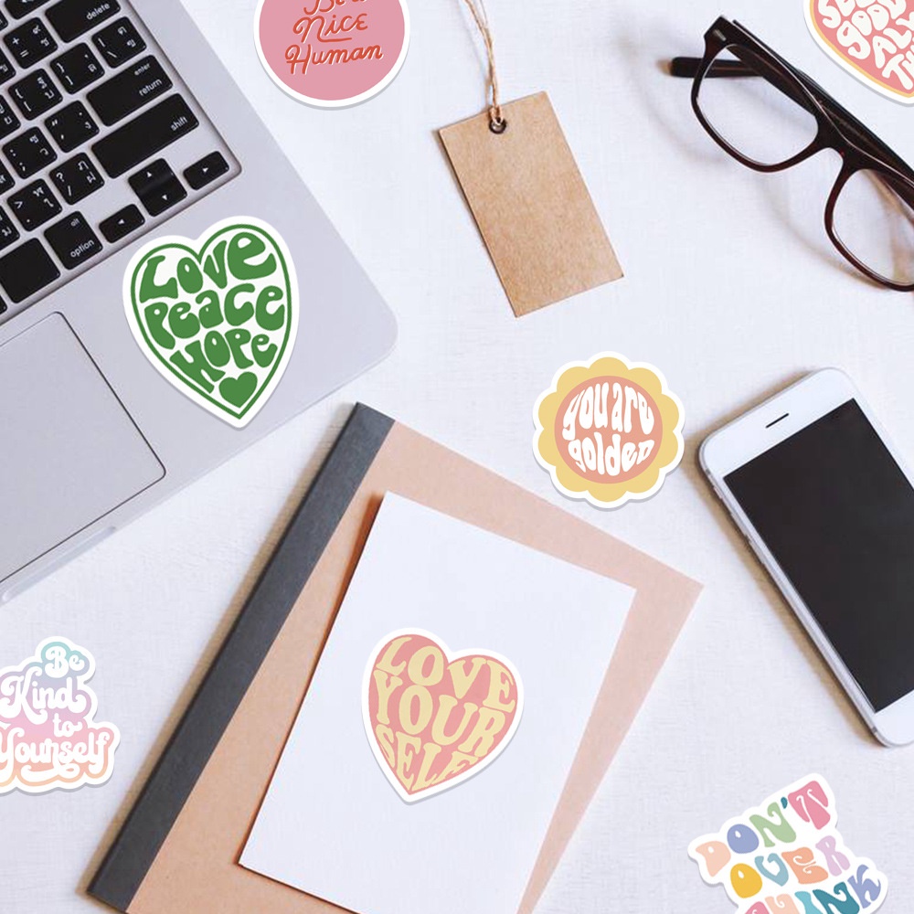 Bộ 100 / 50 Sticker Dán Trang Trí Mũ Bảo Hiểm / Bút Chì Chống Thấm Nước Màu Hồng graffiti